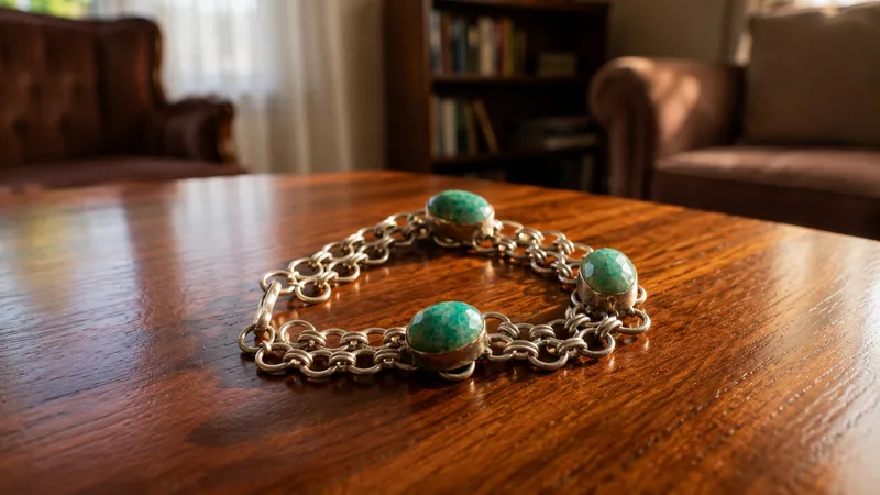 Green Stone Metal Bracelet thumbnail 2