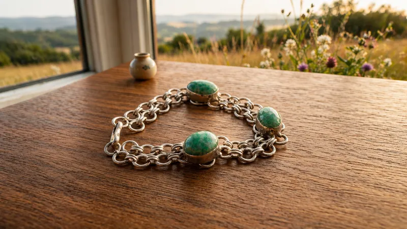 Green Stone Metal Bracelet thumbnail 3