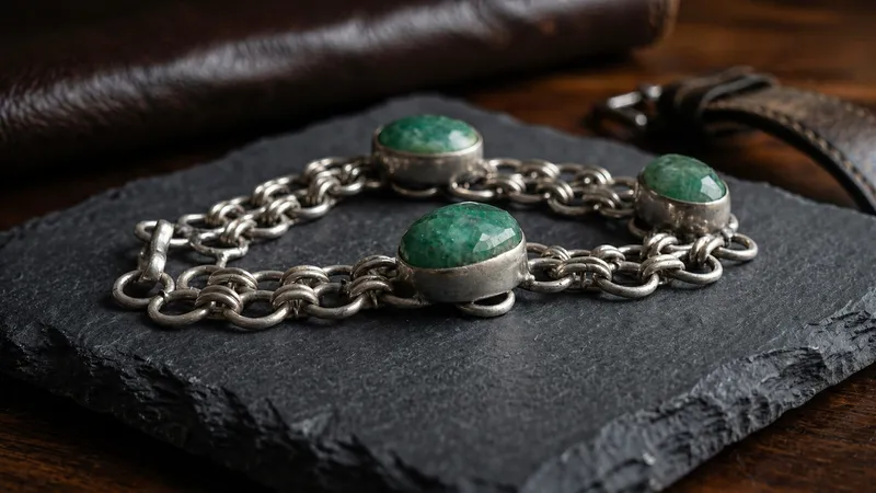 Green Stone Metal Bracelet thumbnail 5