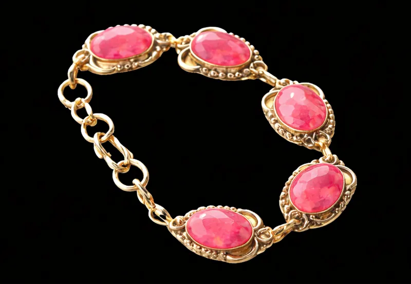 Pink Stone Metal Bracelet thumbnail 4