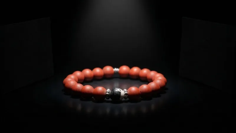 Red Coral Bull's Eye Bracelet