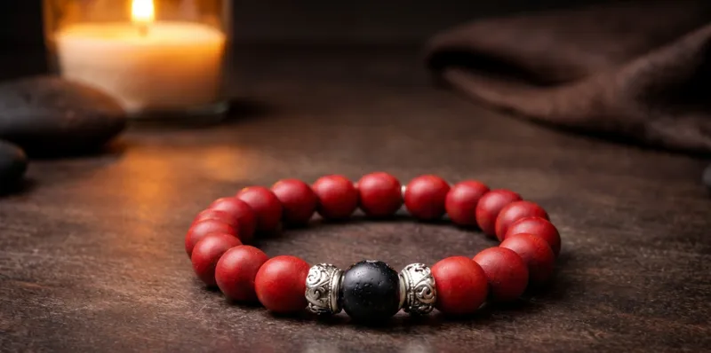 Red Coral Bull's Eye Bracelet thumbnail 3