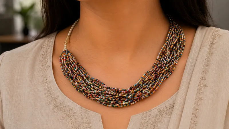 Glass Bead Necklace thumbnail 5