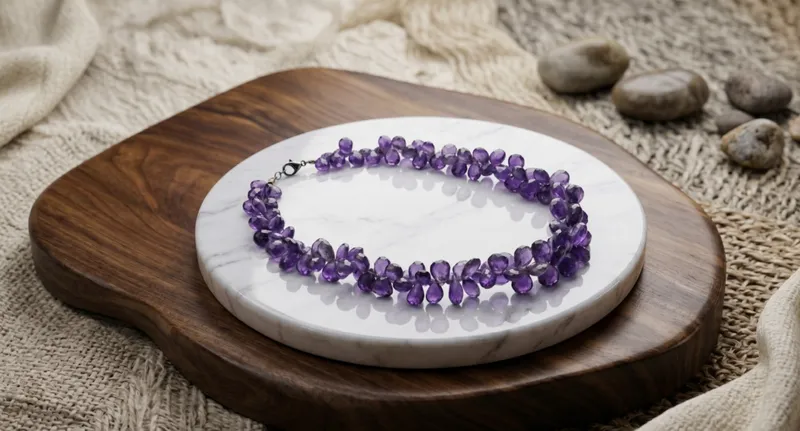 Amethyst Drop Necklace thumbnail 5