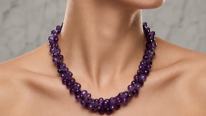 Amethyst Drop Necklace thumbnail 3