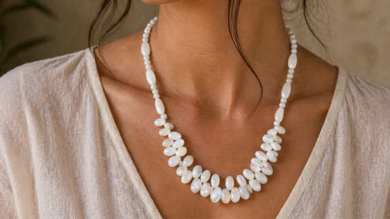 White Rainbow Stone Necklace thumbnail 8