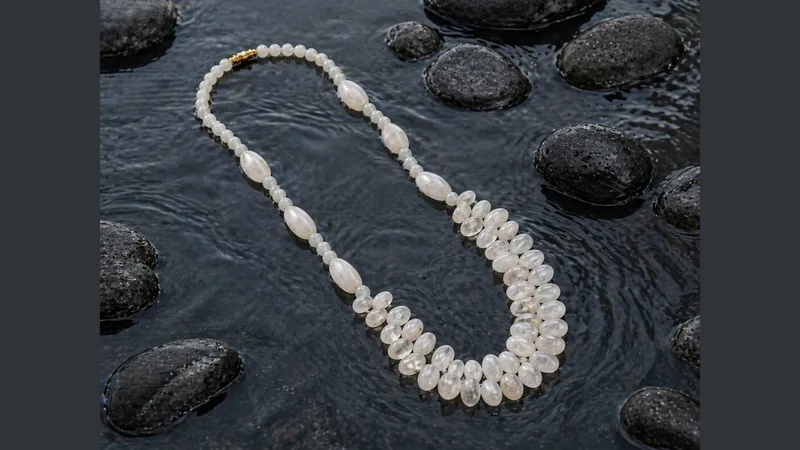 White Rainbow Stone Necklace