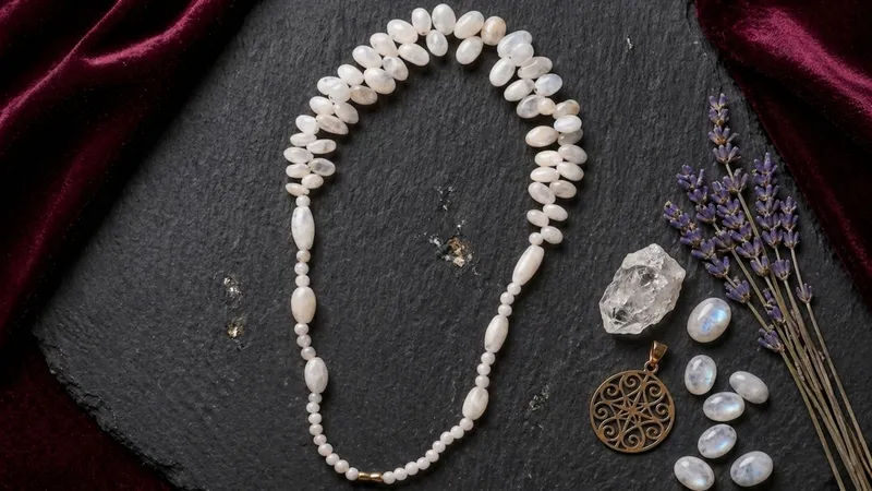White Rainbow Stone Necklace thumbnail 5