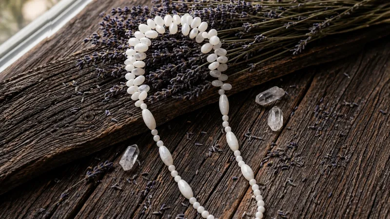 White Rainbow Stone Necklace thumbnail 6