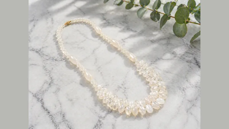 White Rainbow Stone Necklace thumbnail 7