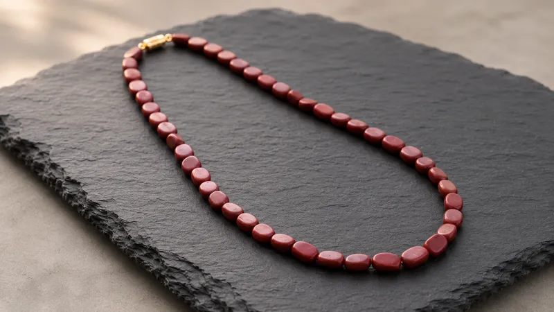 Red Coral Disk Necklace thumbnail 5