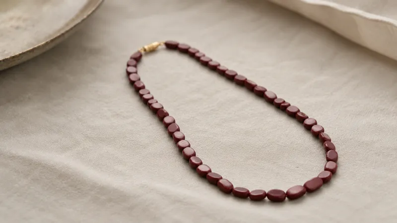 Red Coral Disk Necklace
