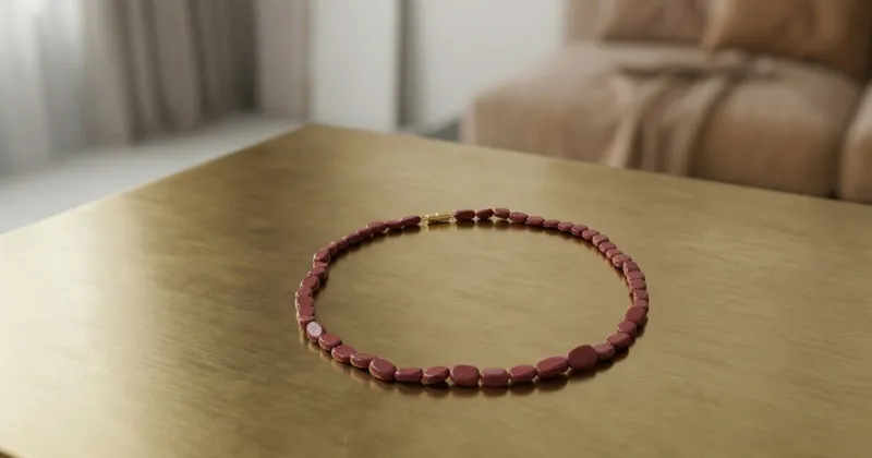 Red Coral Disk Necklace thumbnail 3