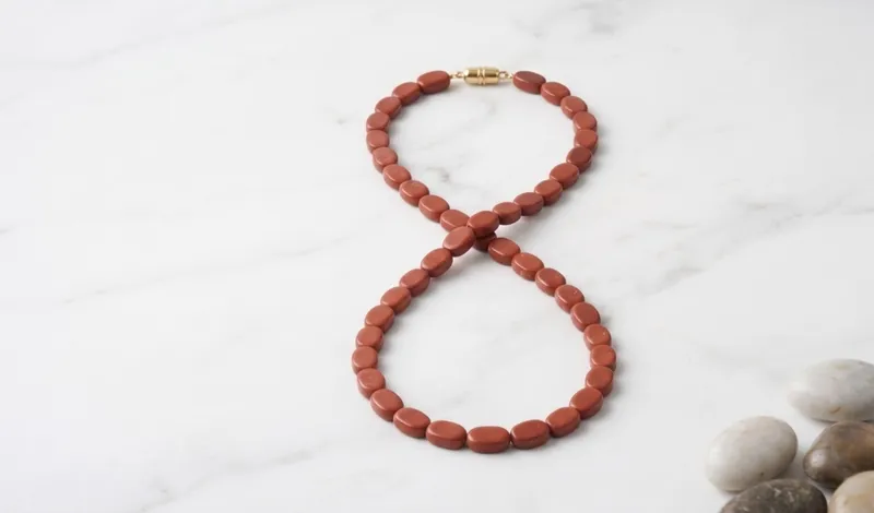Red Coral Disk Necklace thumbnail 4