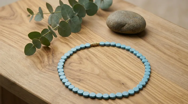 Turquoise Disk Necklace thumbnail 5