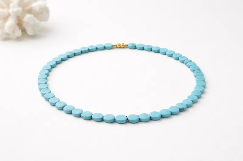 Turquoise Disk Necklace thumbnail 3