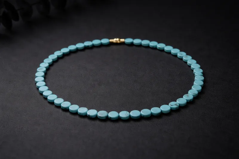 Turquoise Disk Necklace thumbnail 4