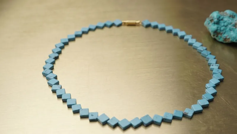 Turquoise Square Necklace thumbnail 3