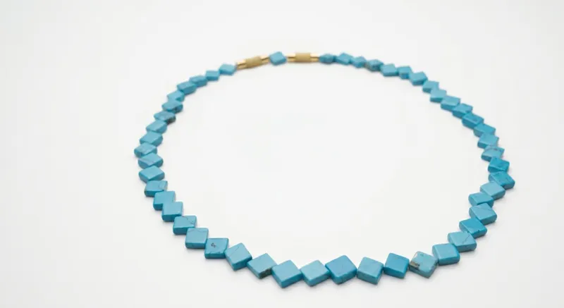Turquoise Square Necklace thumbnail 4