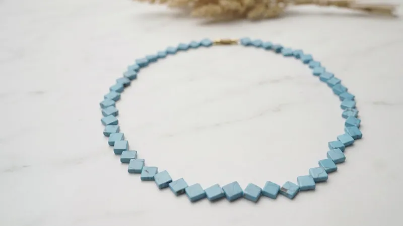 Turquoise Square Necklace thumbnail 5