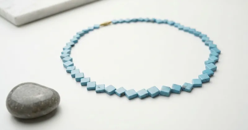 Turquoise Square Necklace thumbnail 6