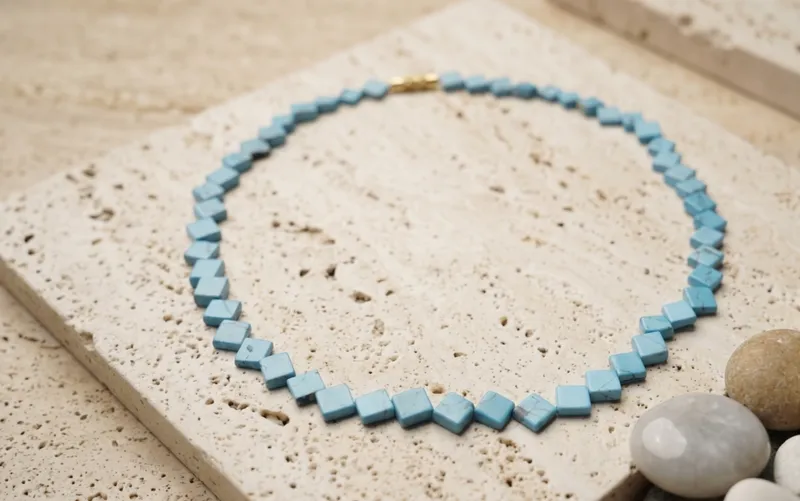 Turquoise Square Necklace thumbnail 8