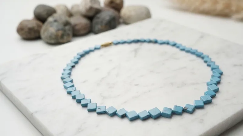 Turquoise Square Necklace thumbnail 9