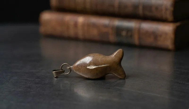 Agate Brown Fish Pendant thumbnail 2