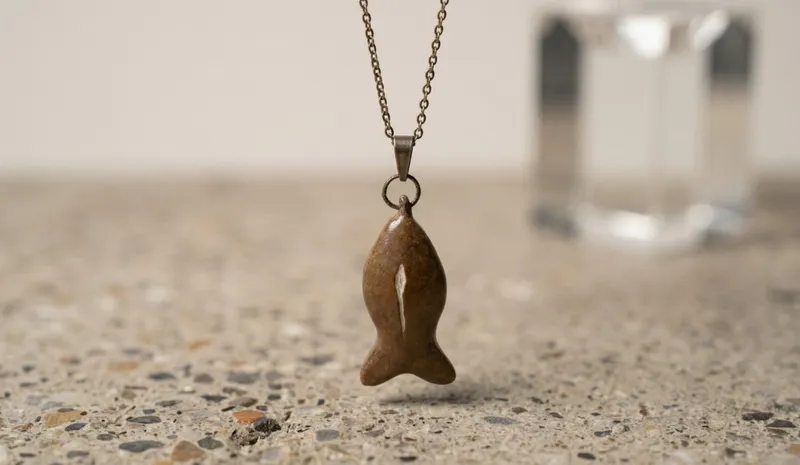 Agate Brown Fish Pendant thumbnail 4