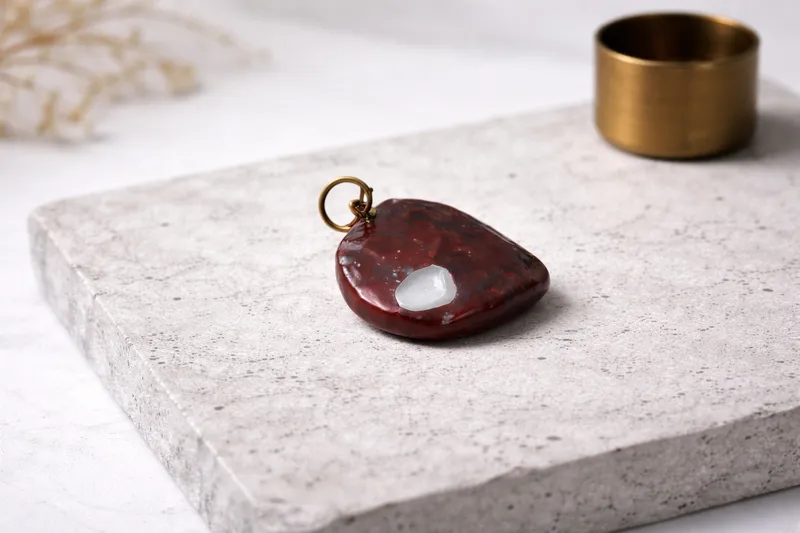 Cherry Red Agate Heart Pendant thumbnail 2