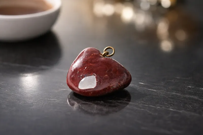 Cherry Red Agate Heart Pendant thumbnail 7