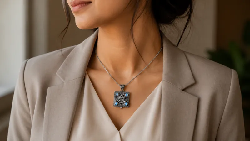 Blue Tibetan Stone Pendant (Pendant Only) thumbnail 5