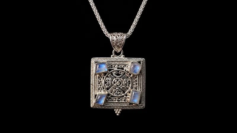 Blue Tibetan Stone Pendant (Pendant Only) thumbnail 2