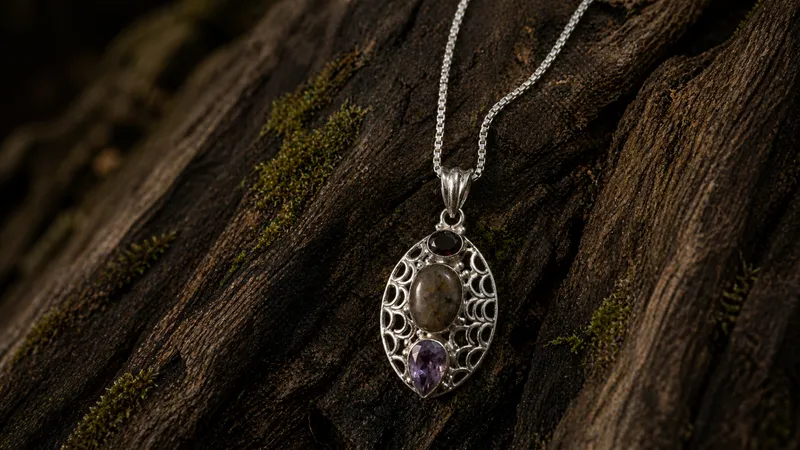 Tibetan 3-Stone Pendant (Pendant Only) thumbnail 3