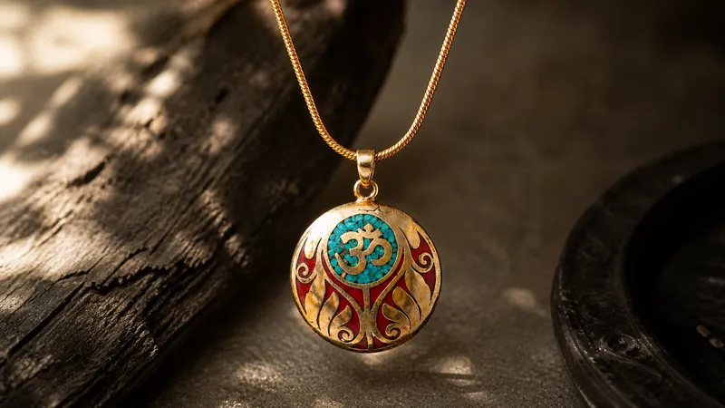 Tibetan Red Blue Pendant (Pendant Only)