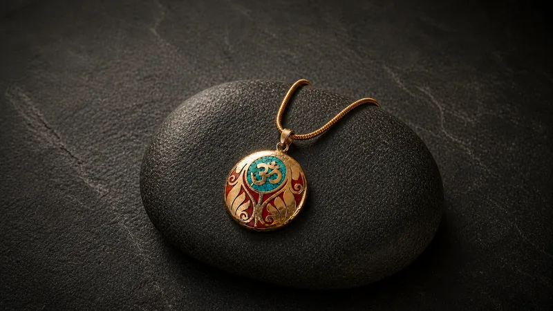 Tibetan Red Blue Pendant (Pendant Only) thumbnail 3