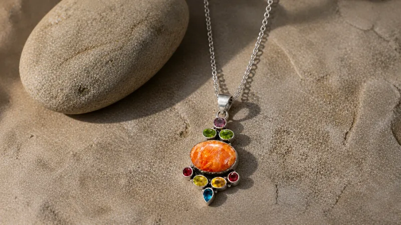Multi-Stone Tibetan Pendant 3 (Pendant Only)